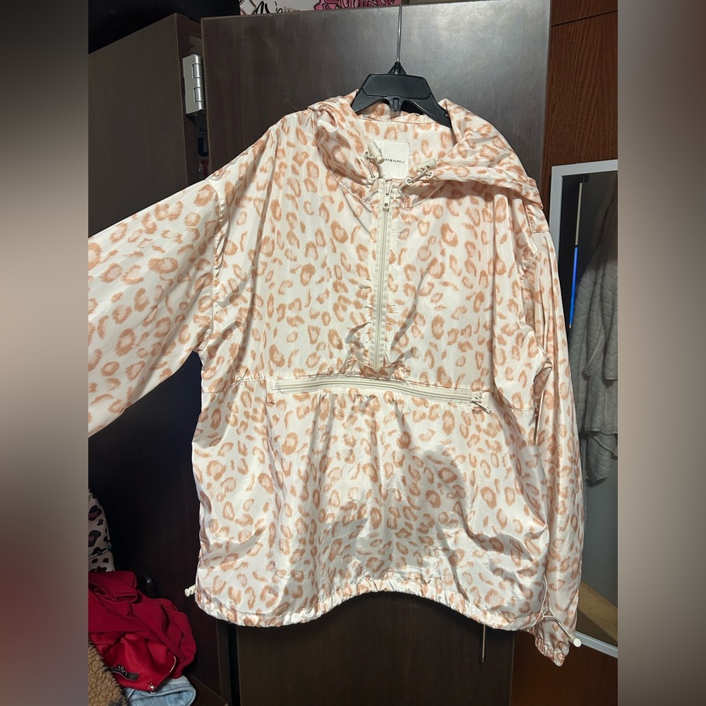 Thread & Supply Cream Jacket with Rose Gold Leopard Print